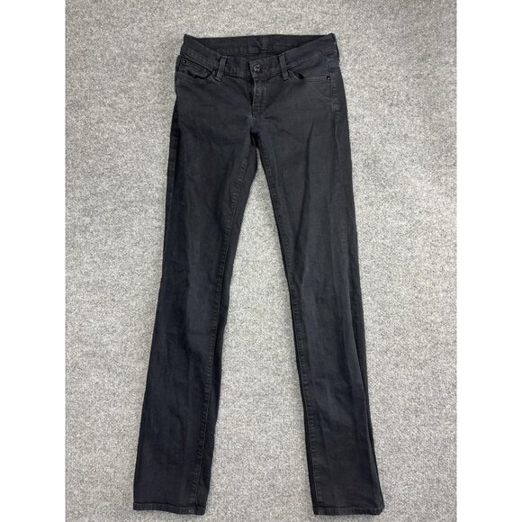 7 For All Mankind Jeans Womens 25 Straight Leg Stretch Denim Pants Made in USA - Picture 1 of 8